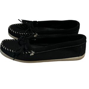 Minnetonka Black Suede Shoes Sz 7
